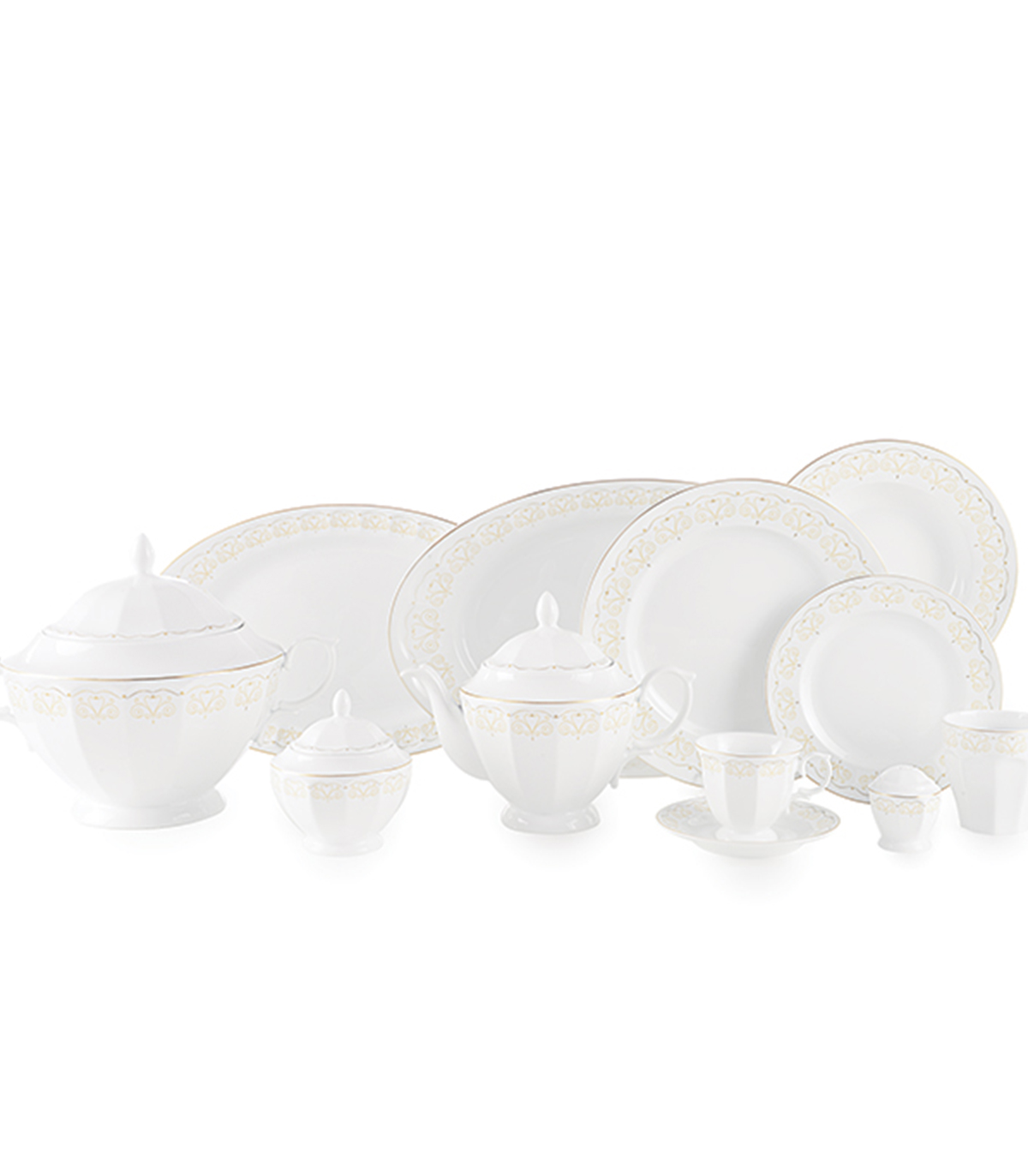 سرویس ظروف غذاخوری 12 نفره طرح هیلدا سری نئوکلاسیک