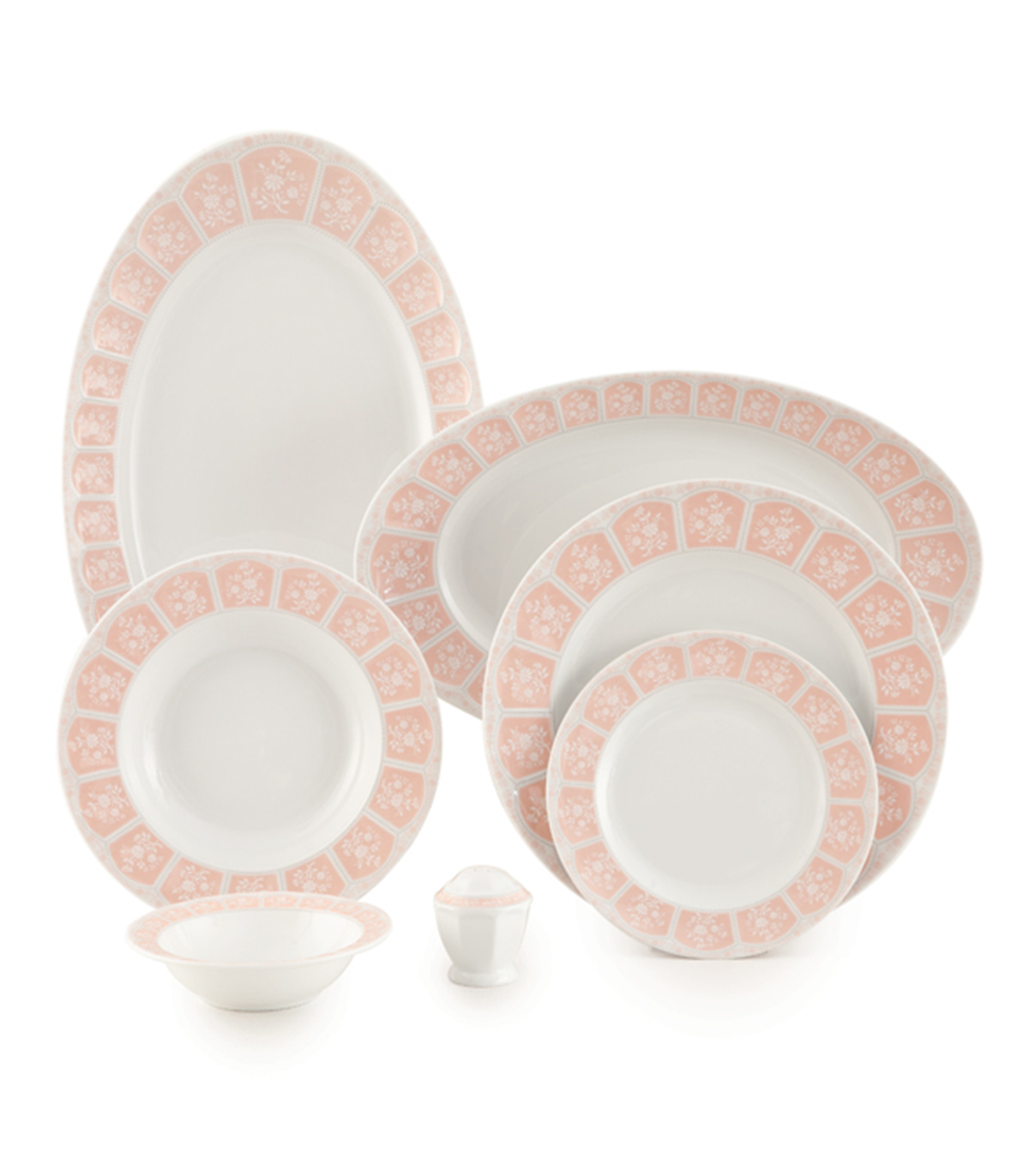 سرویس 6نفره 29 پارچ غذاخوری مدل آرتمیس صورتی سری نئوکلاسیک