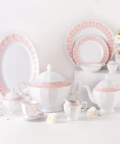 سرویس 6نفره 29 پارچ غذاخوری مدل آرتمیس صورتی سری نئوکلاسیک