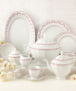 سرویس 6نفره 29 پارچ غذاخوری مدل فرانسیس صورتی سری نئوکلاسیک