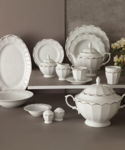 سرویس 6نفره 29 پارچ غذاخوری مدل نارسیس پلاتینی سری نئوکلاسیک