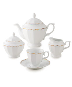 سرویس چای خوری 12 پارچ 6 نفره نئوکلاسیک مدل نارسیس طلایی