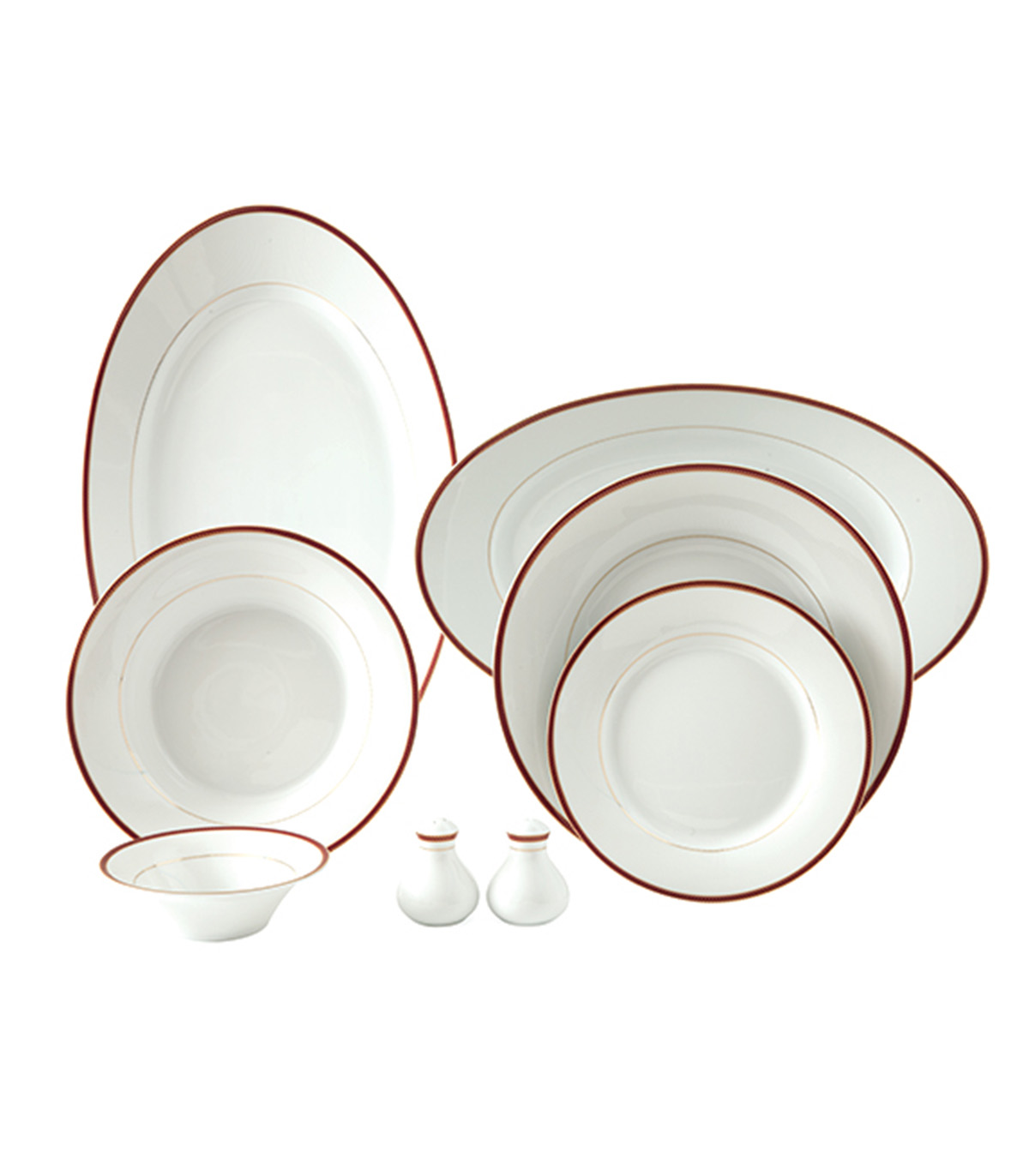 سرویس غذاخوری چینی 12نفره 108 پارچه مدل سپینود ارغوانی سری شهرزاد