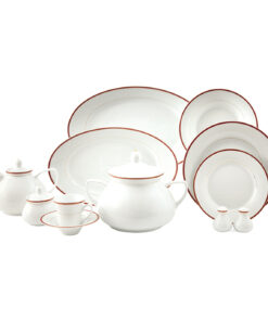 سرویس غذاخوری چینی 12نفره 108 پارچه مدل سپینود ارغوانی سری شهرزاد