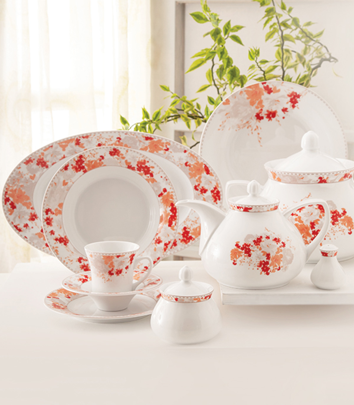 سرویس چینی غذاخوری زرین 6 نفره مدل ملانی سری شهرزاد