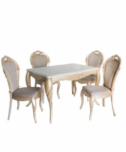 ست میز ناهار خوری 4 نفره و صندلی پلیمری مدل 0070