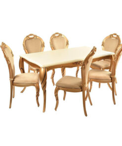 ست میز ناهار خوری 6 نفره و صندلی پلیمری مدل 0070