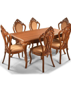 ست میز ناهار خوری 6 نفره و صندلی پلیمری طرح کلاسیک