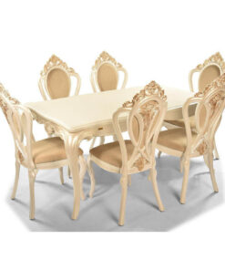 ست میز ناهار خوری 6 نفره و صندلی پلیمری طرح کلاسیک