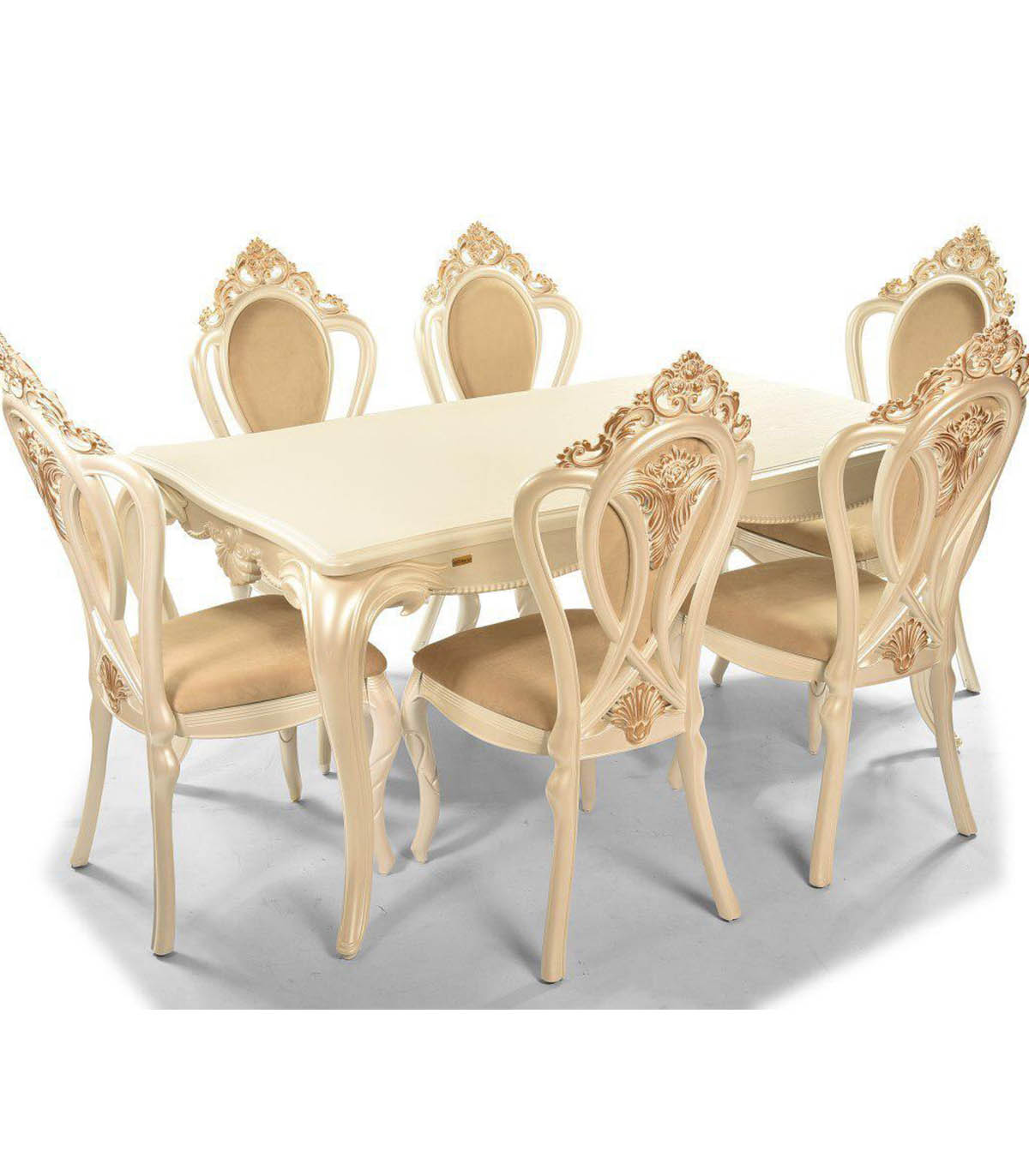 ست میز ناهار خوری 6 نفره و صندلی پلیمری طرح کلاسیک