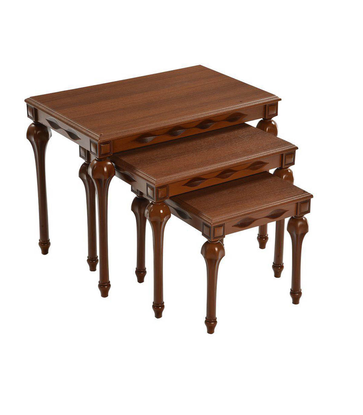 ست میز عسلی و میز وسط پایه خراطی مدل 0081