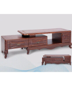 میز تلویزیون چوبی دو طبقه کشودار مدل 220