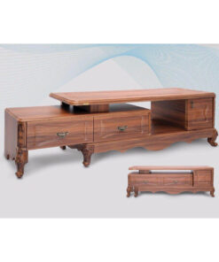 میز تلویزیون چوبی دو طبقه کشودار مدل 220