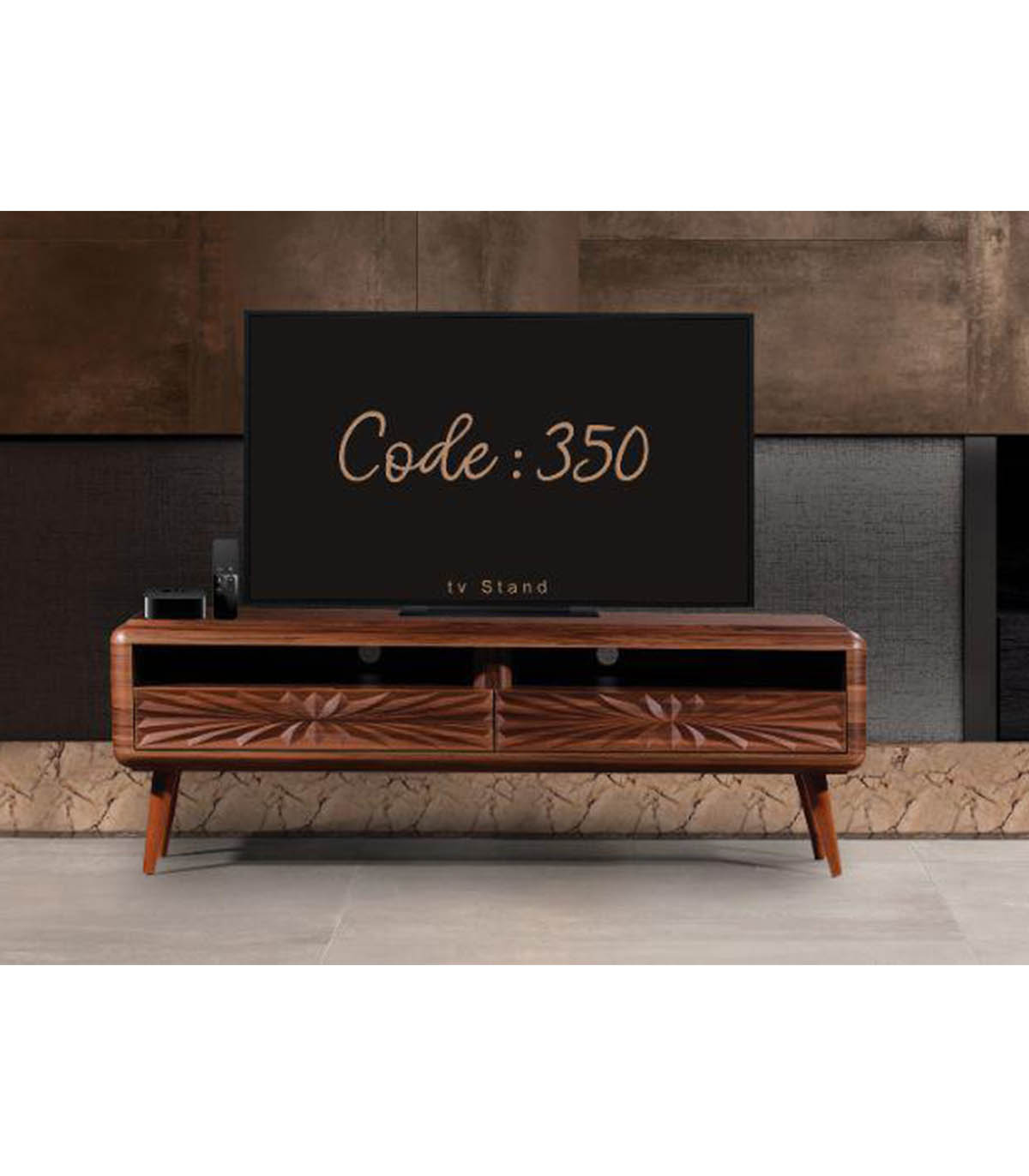 میز تلویزیون مدرن با پایه پلیری طرح خورشید مدل 350