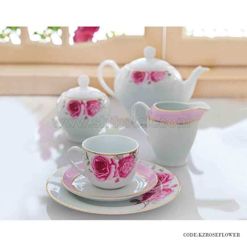 سرویس غذاخوری 6 نفره زرین طرح رز فلاور