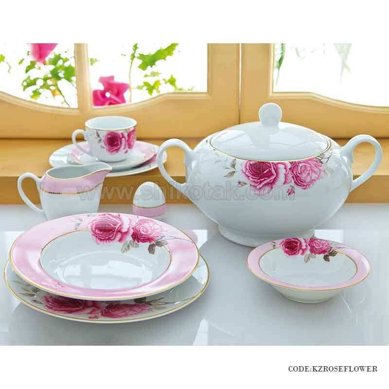 سرویس غذاخوری 6 نفره زرین طرح رز فلاور