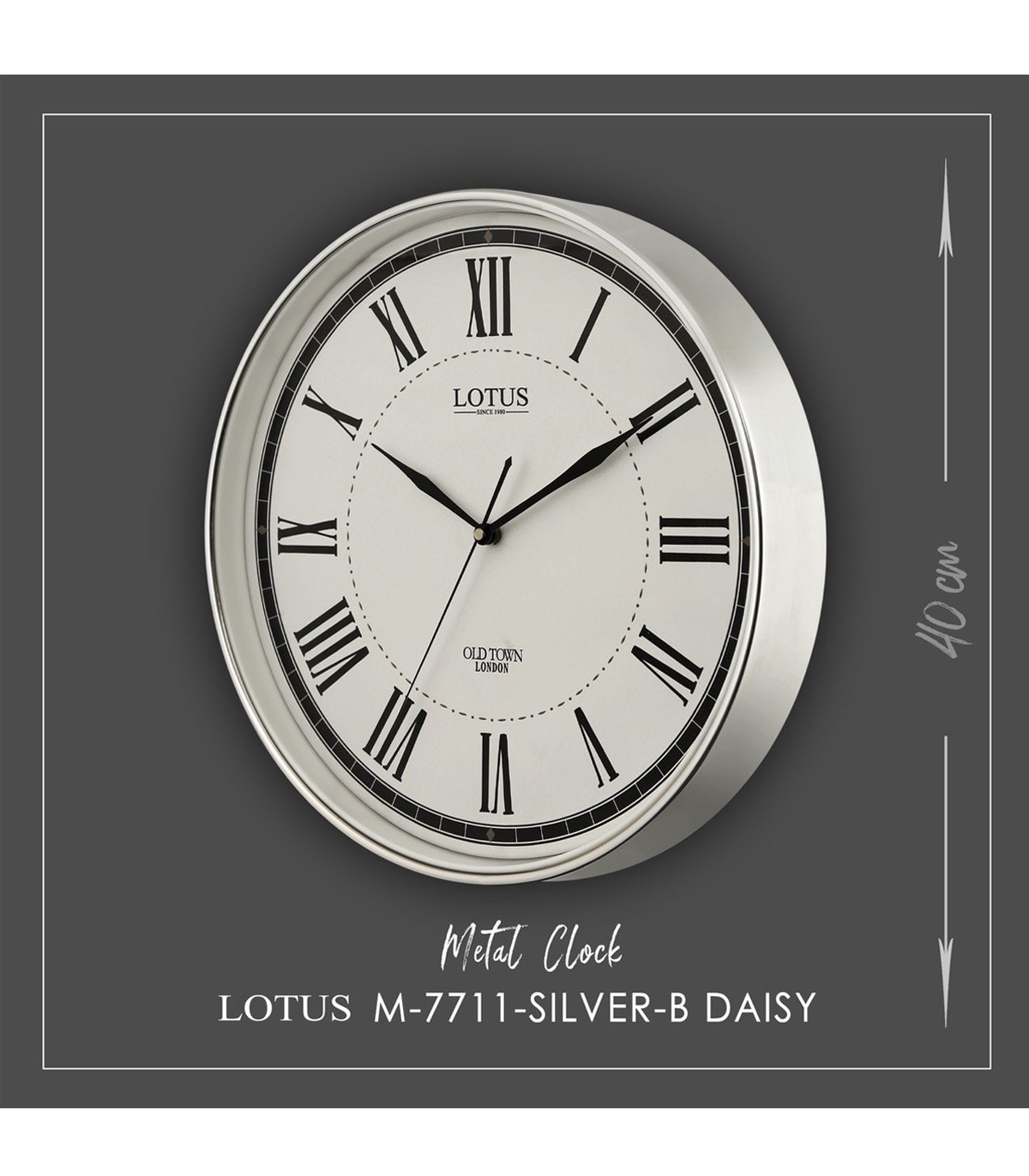 ساعت دیواری عدد رومی مدل SILVER DAISY