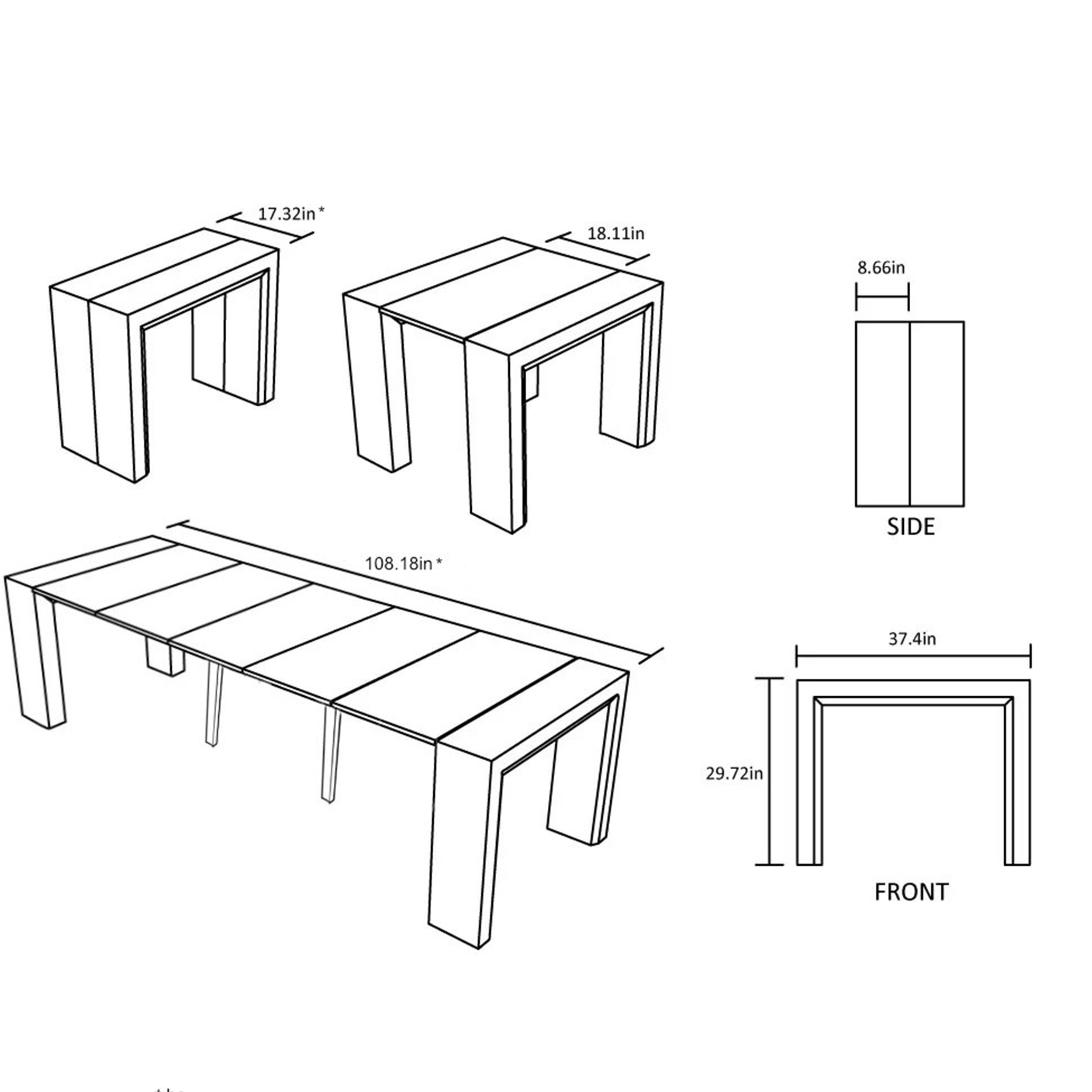 میز ناهارخوری 2 تا 10 نفره جمع شونده مدل جمعینو