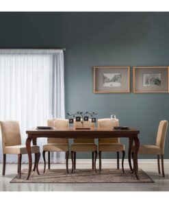 ست میز ناهار خوری شش نفره چوبی مدل anet