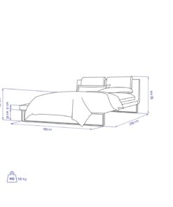 تخت خواب دو نفره 160 تولیکا مدل CHILAN