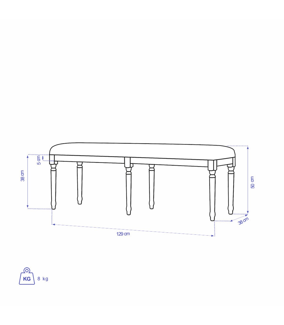 نیمکت بدون پشت مدل ELENA