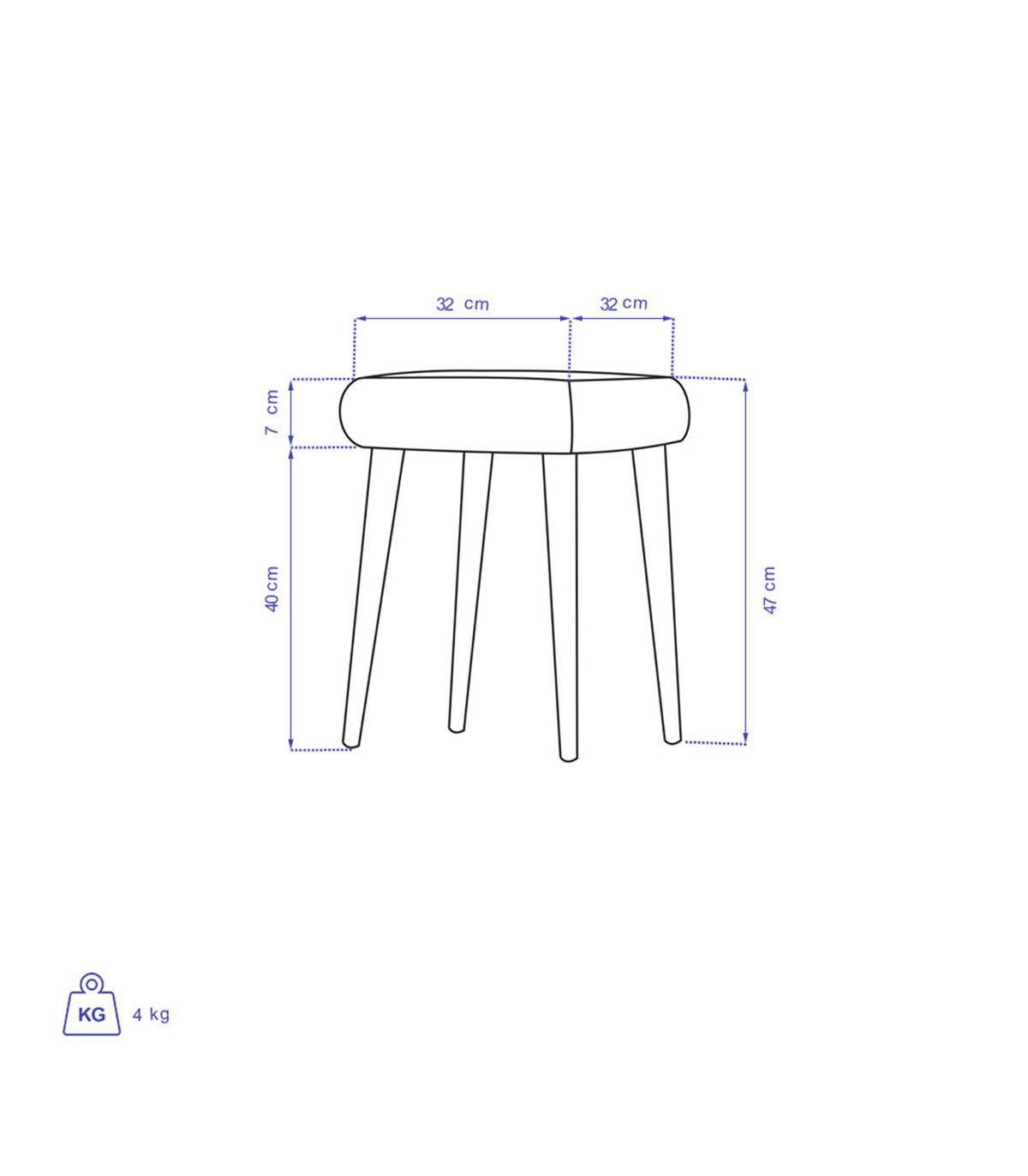 صندلی بدون پشتی دراور مدل KIA