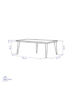 میز جلو مبلی مستطیلی چوبی مدل KIA