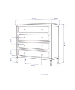 دراور 4 کشو مدرن مدل LARISA
