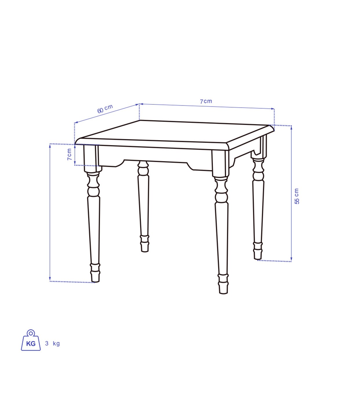 میز عسلی مربعی مدل LARISA