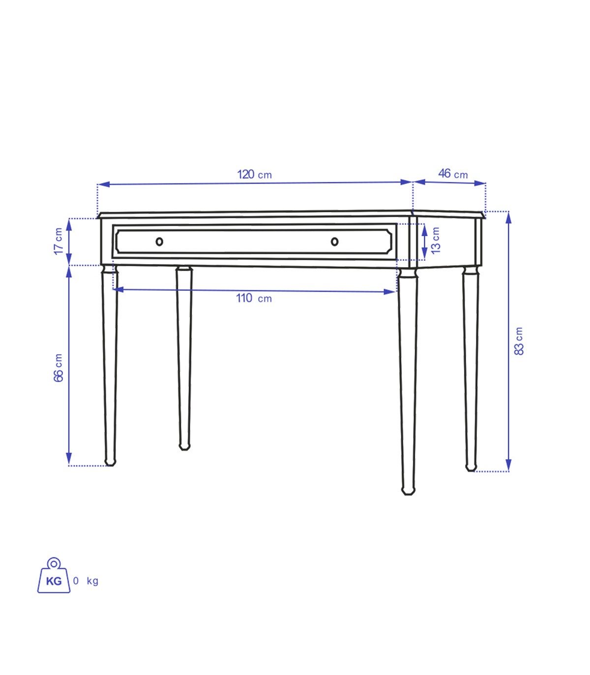 میز آرایش تک کشو مدل LARISA