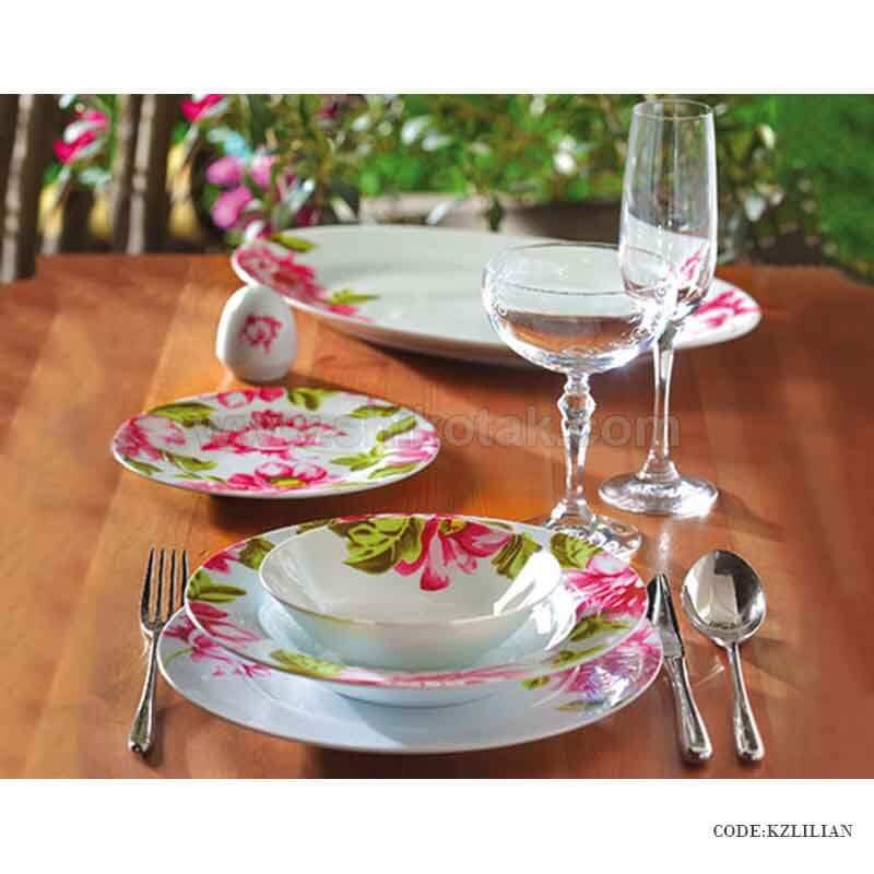 ظروف چینی 6 نفره زرین طرح لیلین