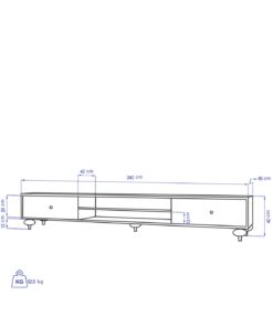میز تلویزیون چوبی مدرن مدل LARISA