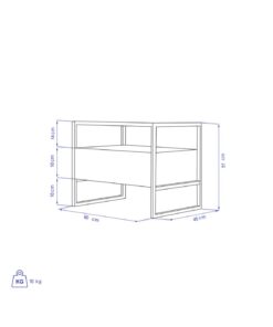 میز کنار تخت پایه فلزی مدل RONIKA