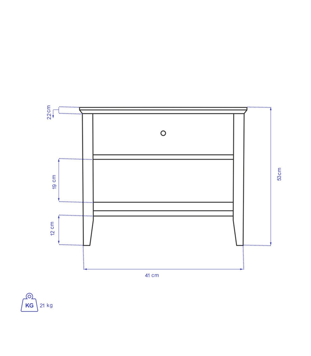 پاتختی تک کشو مدل TOYA