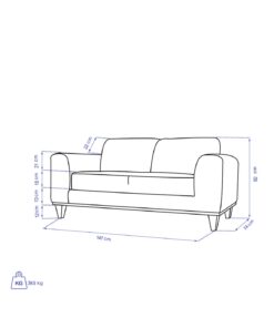 مبل دو نفره تولیکا مدل Toya