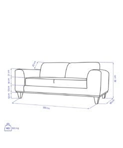 مبل سه نفره تولیکا مدل Toya