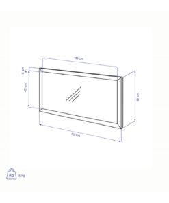 آینه مستطیلی افقی دیواری طرح TOYA