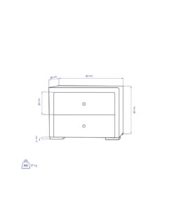 پاتختی دو کشو مدل VERTA