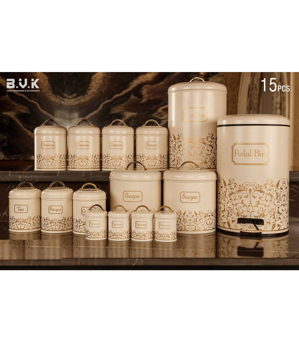 سرویس آشپزخانه بانکه 15 عددی مدل SPIRAL CREAM