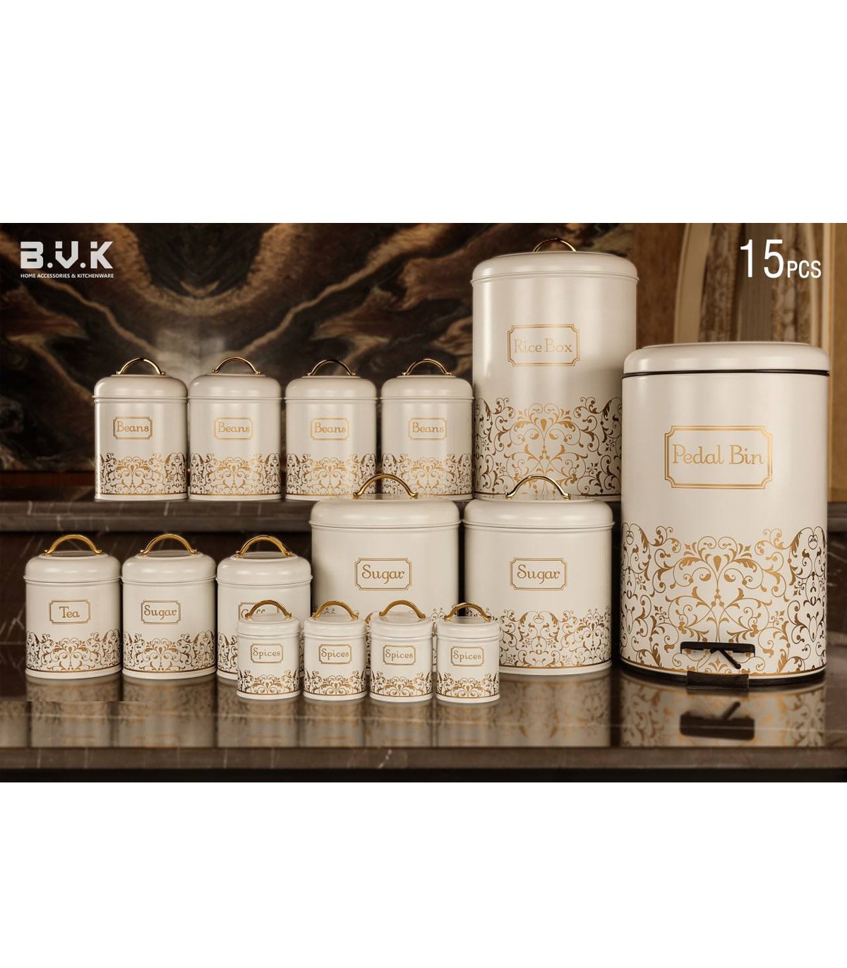 سرویس آشپزخانه بانکه 15 عددی سفید مدل SPIRAL WHITE