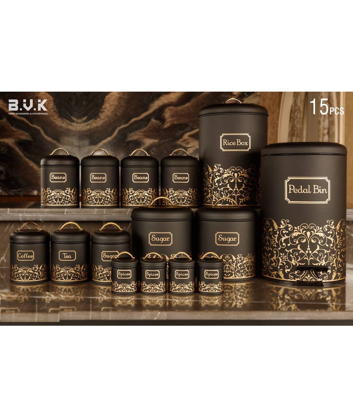 سرویس آشپزخانه بانکه 15 عددی مدل PAON BLACK