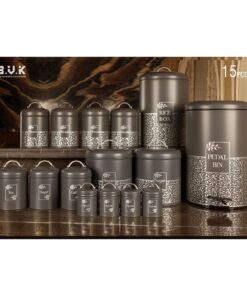 سرویس آشپزخانه بانکه 15 عددی طوسی نقره ای مدل BONSAY GRAY