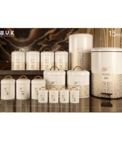 سرویس آشپزخانه بانکه 15 عددی سفید طلایی مدل BONSAY WHITE