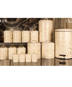 سرویس آشپزخانه بانکه 15 عددی کرم طلایی مدل MARBLE CREAM