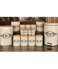 سرویس آشپزخانه درب چوبی 30 تکه سفید مدل PANTHER WHITE