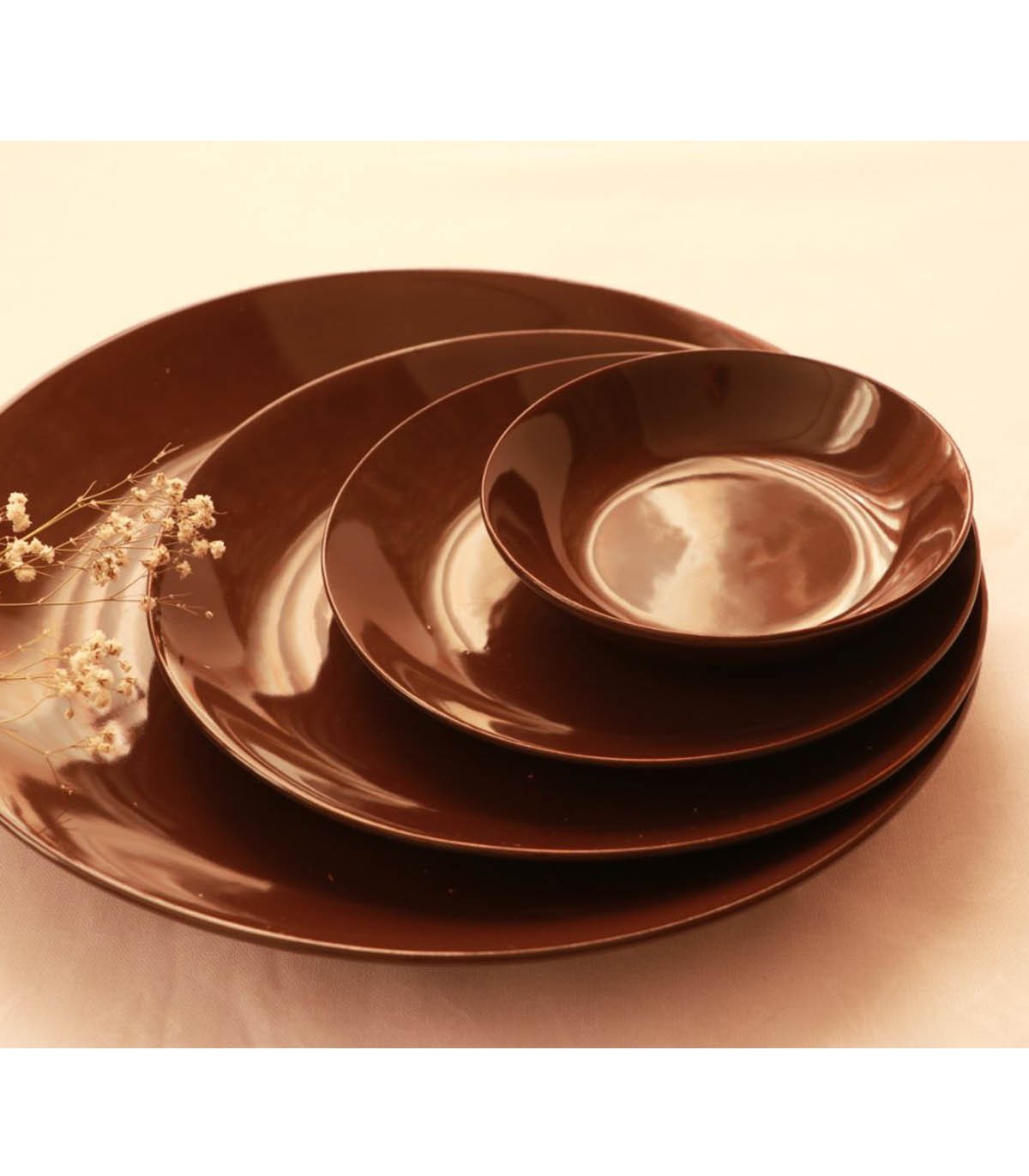 سرویس چینی 6 نفره 30 پارچه ساده مدل بلوط