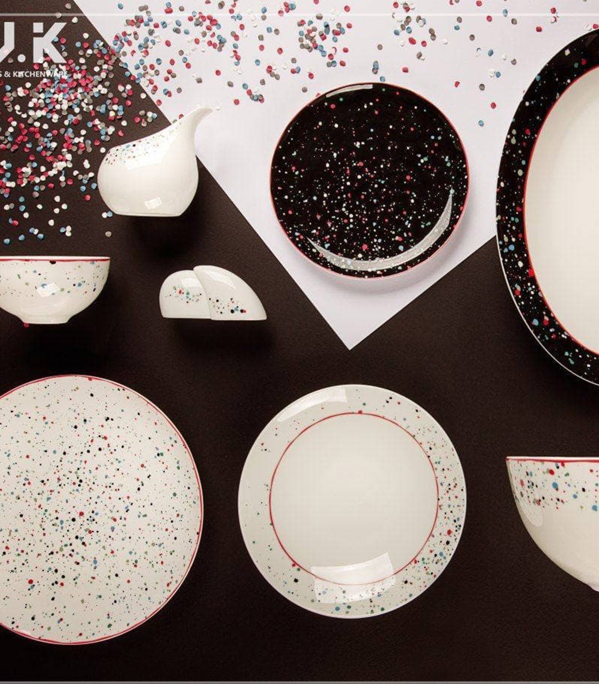 سرویس چینی شش نفره 29 پارچه خالدار مدل 717112