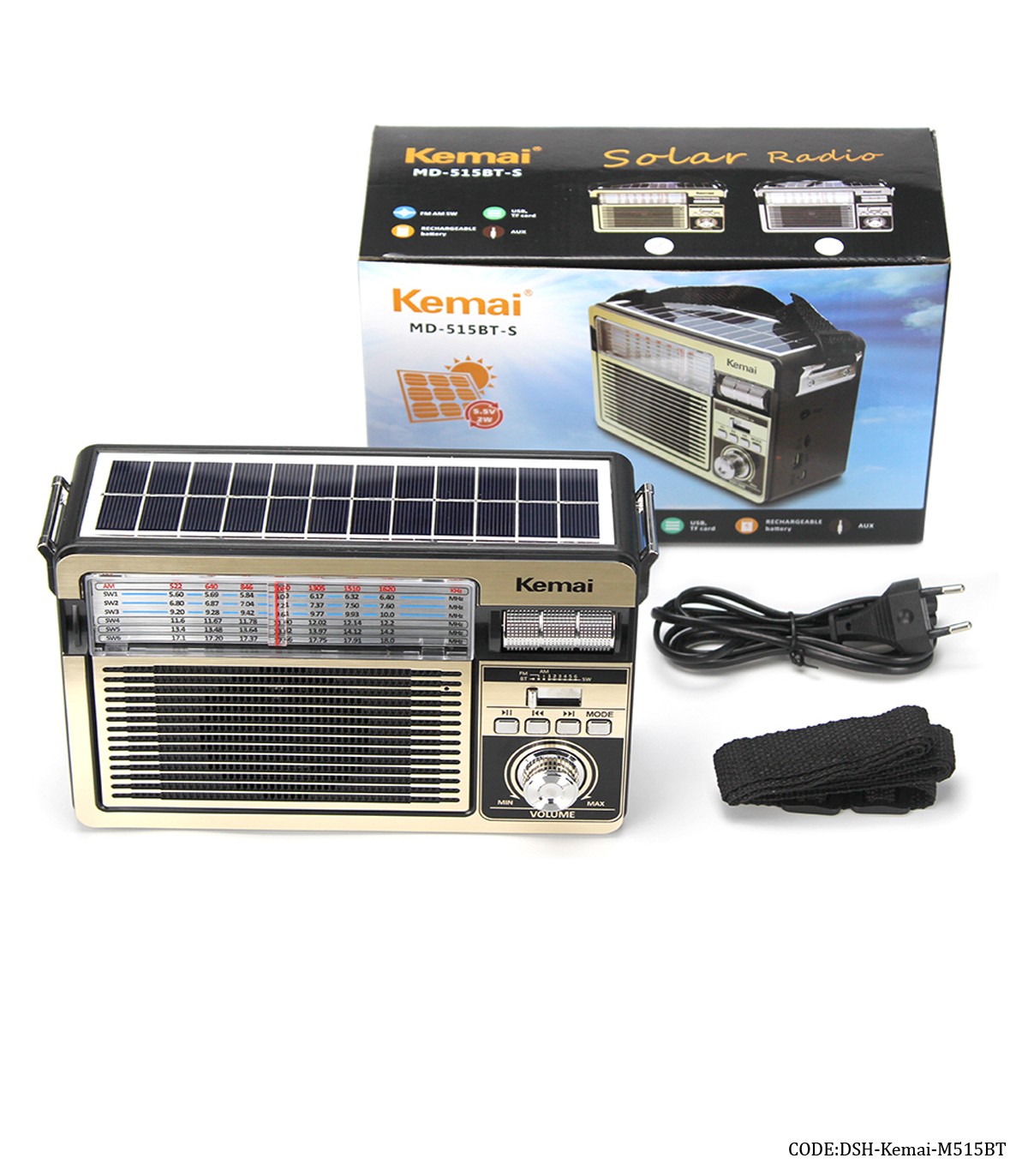 رادیو کلاسیک مشکی مدل KEMAI-515-BT