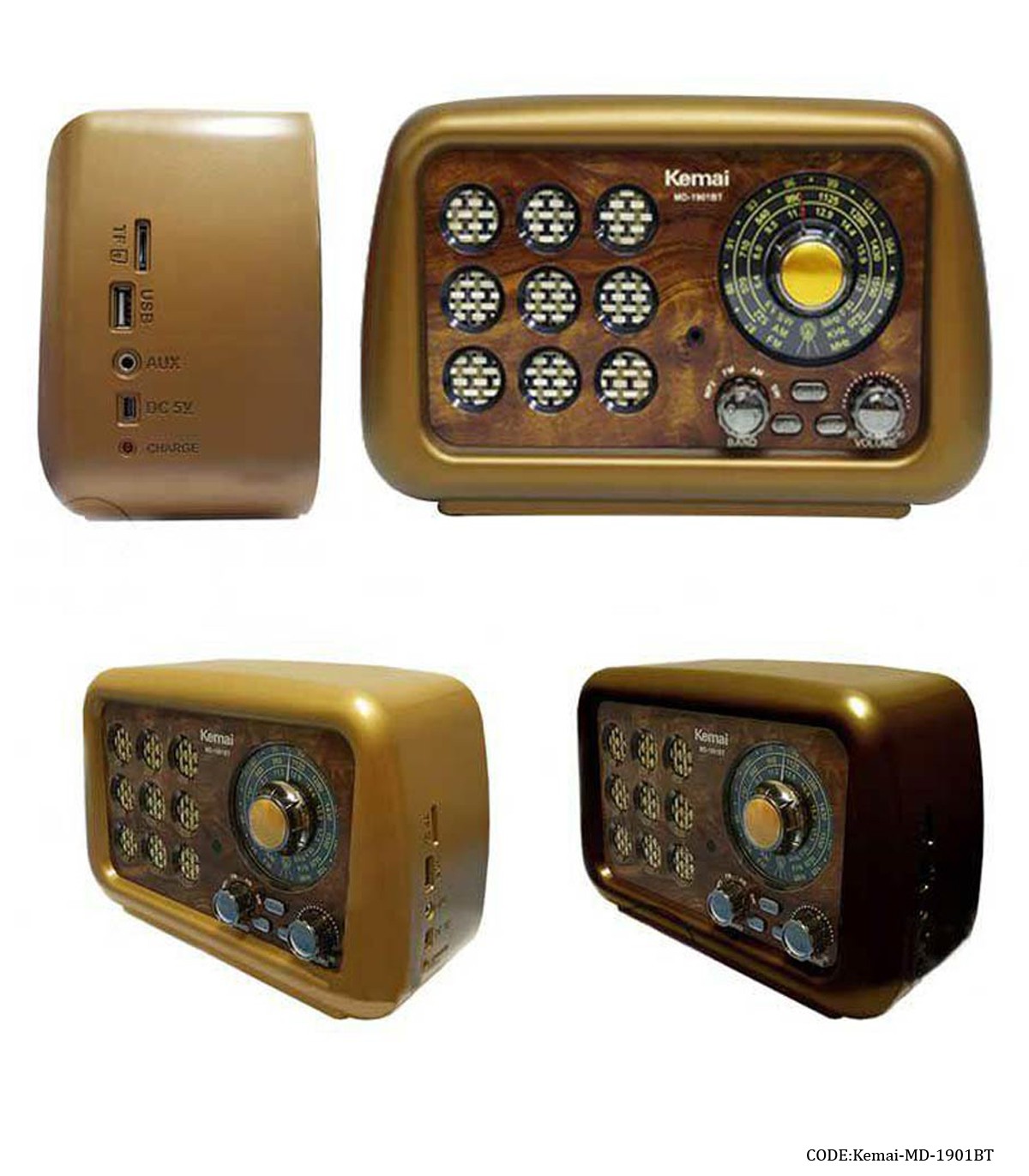 رادیو کلاسیک فلش خور مدل KEMAI-MD-1901BT