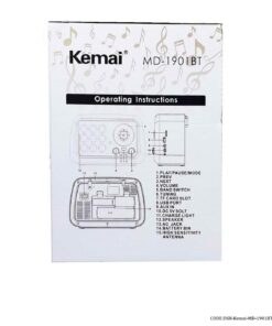 رادیو کلاسیک فلش خور مشکی مدل KEMAI-MD-1901BT